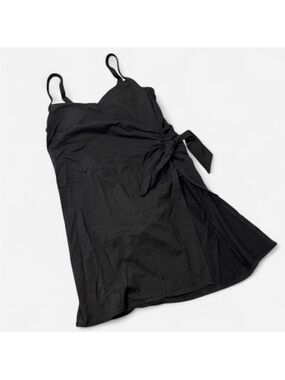 Lands' End Black Swim Dress Size 6 Long Torso NWT